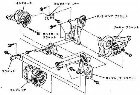 コンプレッサの取りはずし図